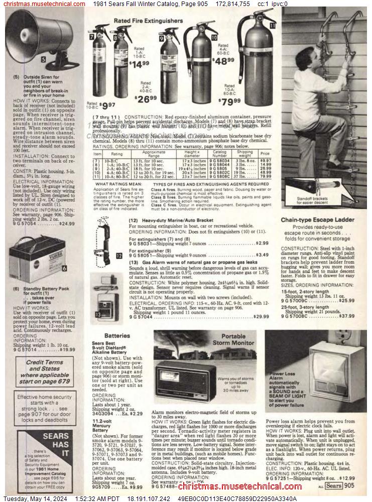 1981 Sears Fall Winter Catalog, Page 905