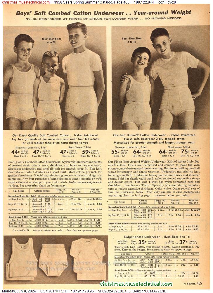 1958 Sears Spring Summer Catalog, Page 465