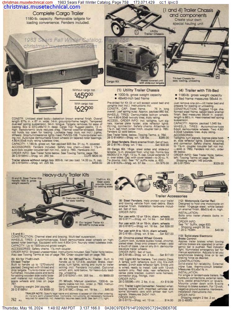 1983 Sears Fall Winter Catalog, Page 758