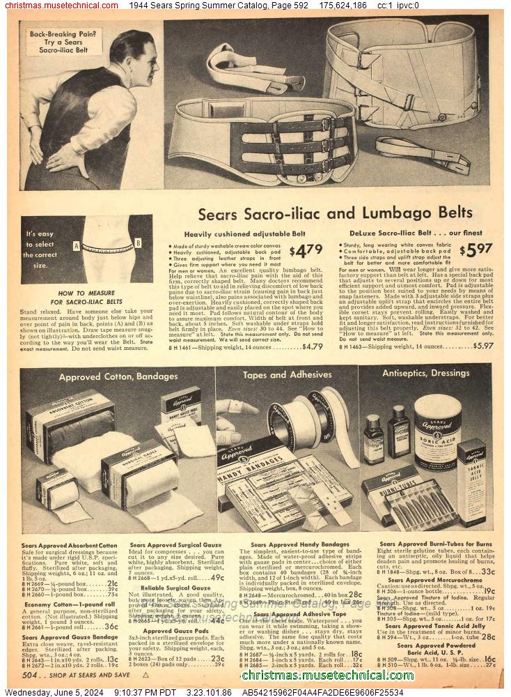 1944 Sears Spring Summer Catalog, Page 592