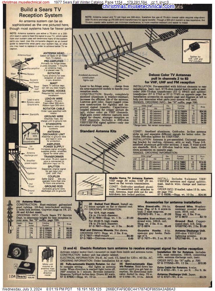 1977 Sears Fall Winter Catalog, Page 1154