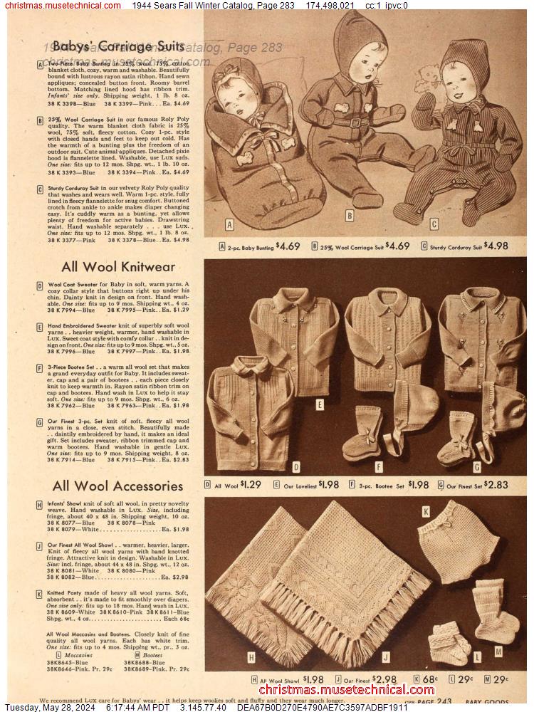 1944 Sears Fall Winter Catalog, Page 283