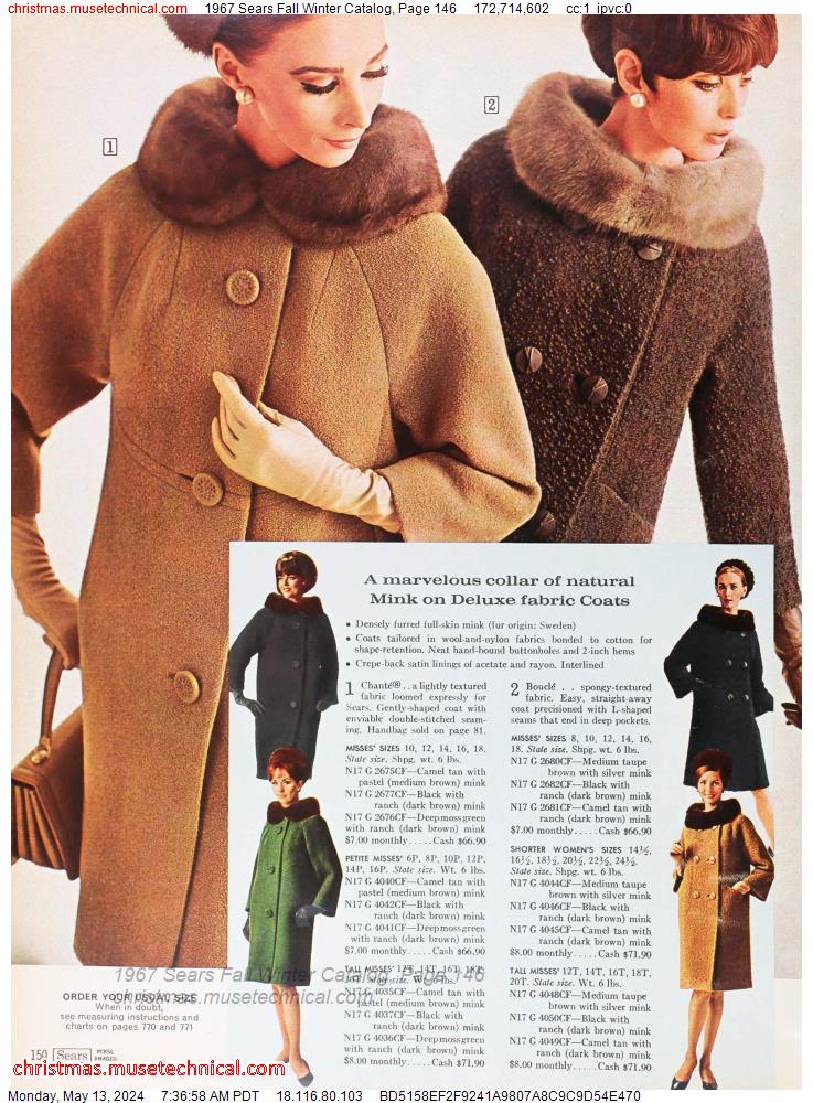 1967 Sears Fall Winter Catalog, Page 146