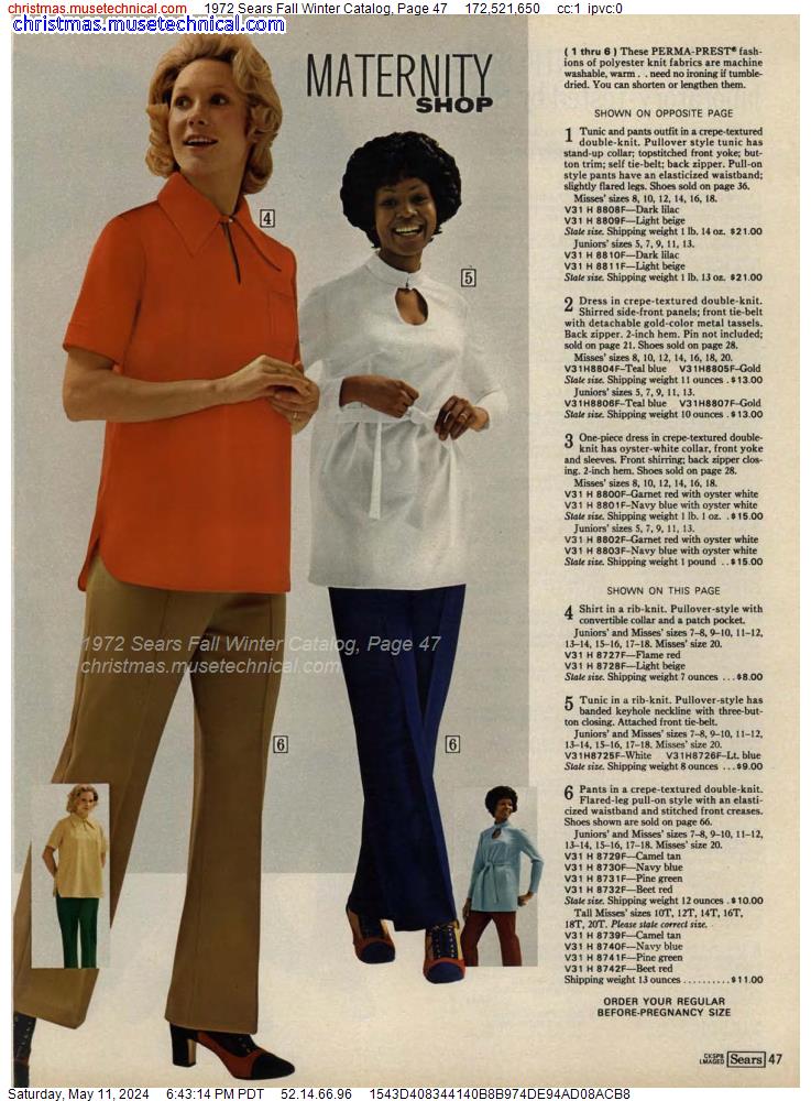 1972 Sears Fall Winter Catalog, Page 47
