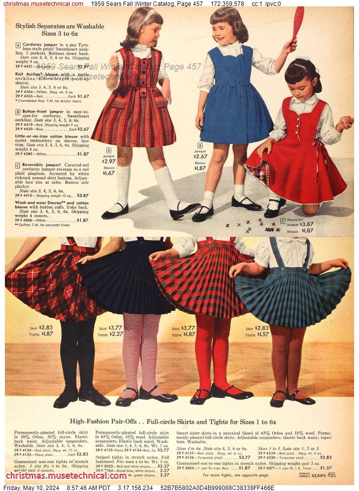 1959 Sears Fall Winter Catalog, Page 457
