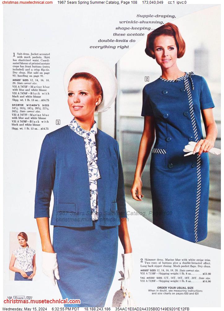 1967 Sears Spring Summer Catalog, Page 108
