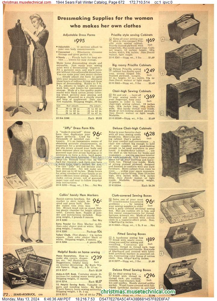 1944 Sears Fall Winter Catalog, Page 672