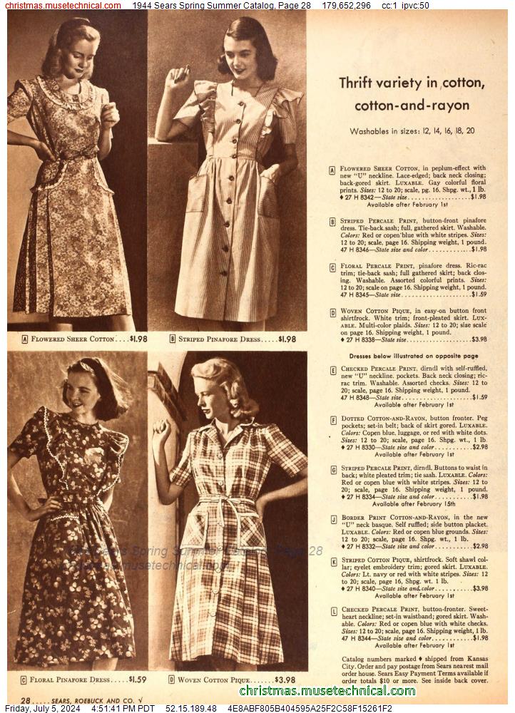 1944 Sears Spring Summer Catalog, Page 28