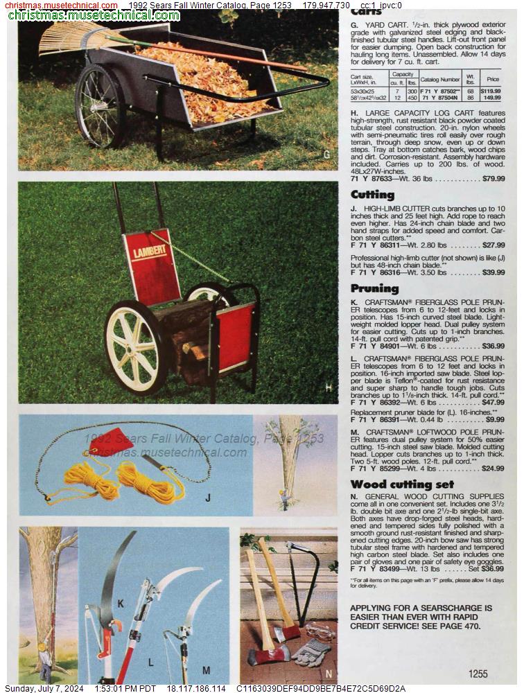 1992 Sears Fall Winter Catalog, Page 1253