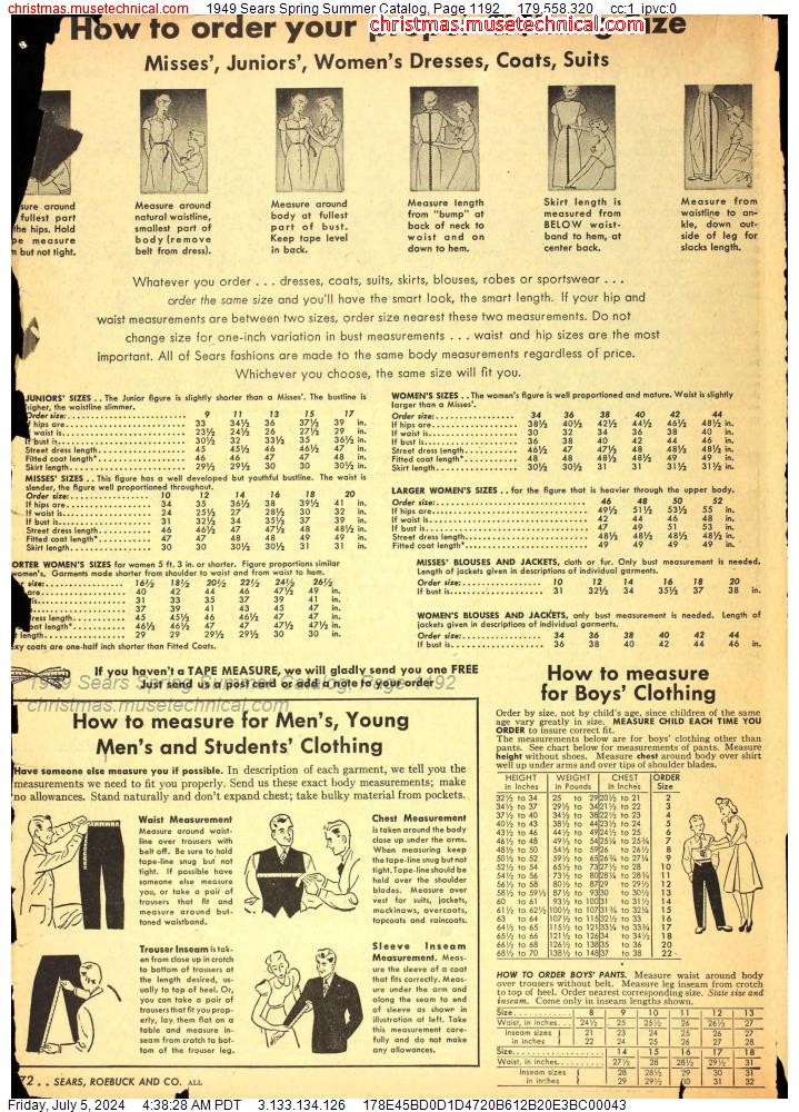 1949 Sears Spring Summer Catalog, Page 1192