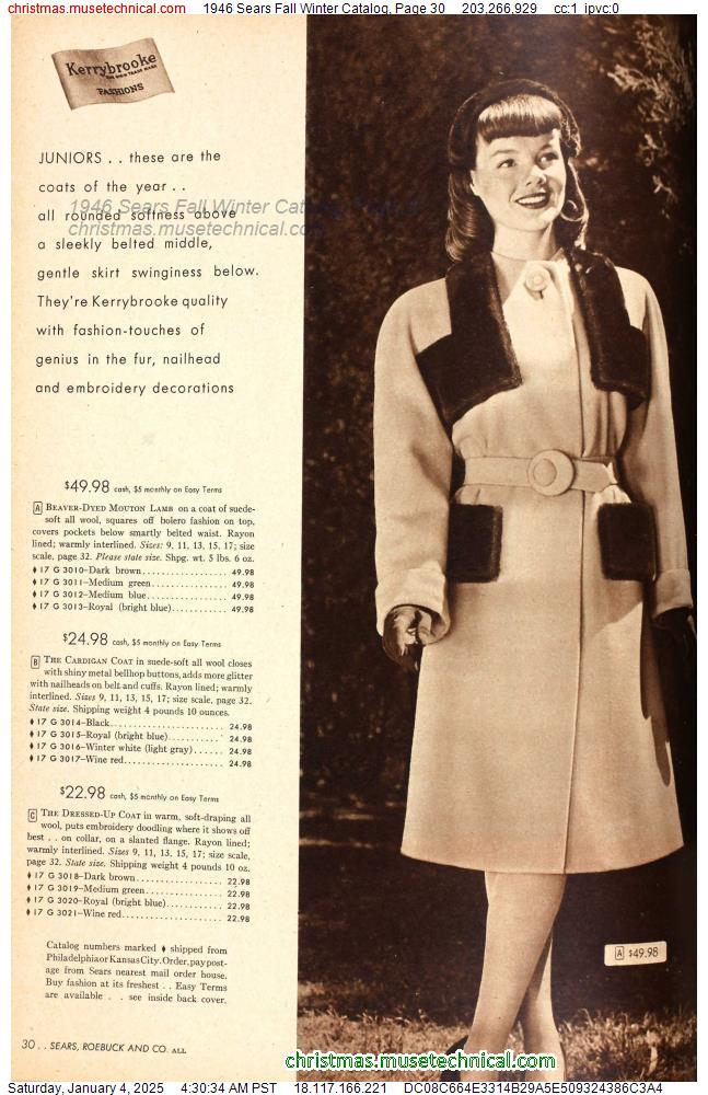 1946 Sears Fall Winter Catalog, Page 30