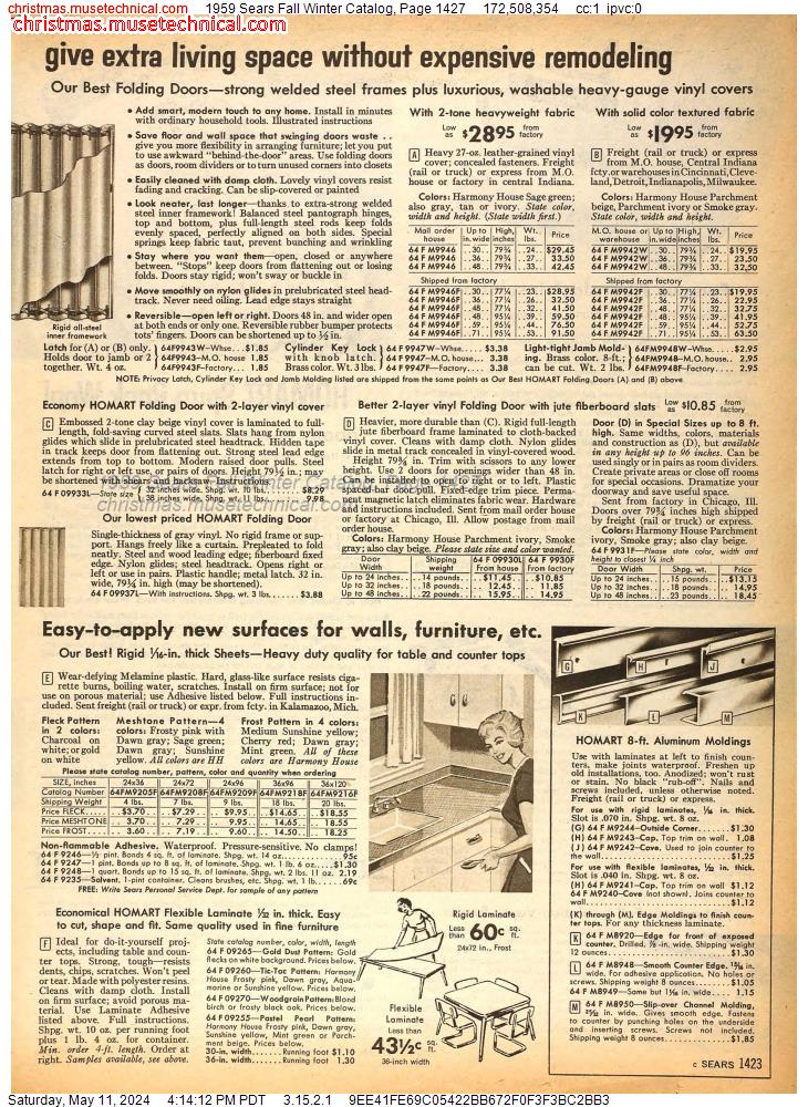1959 Sears Fall Winter Catalog, Page 1427