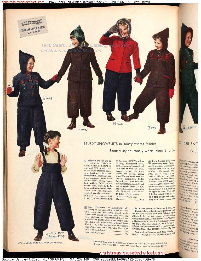 1946 Sears Fall Winter Catalog, Page 252