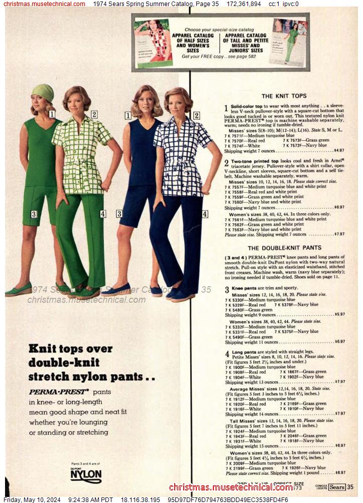1974 Sears Spring Summer Catalog, Page 35