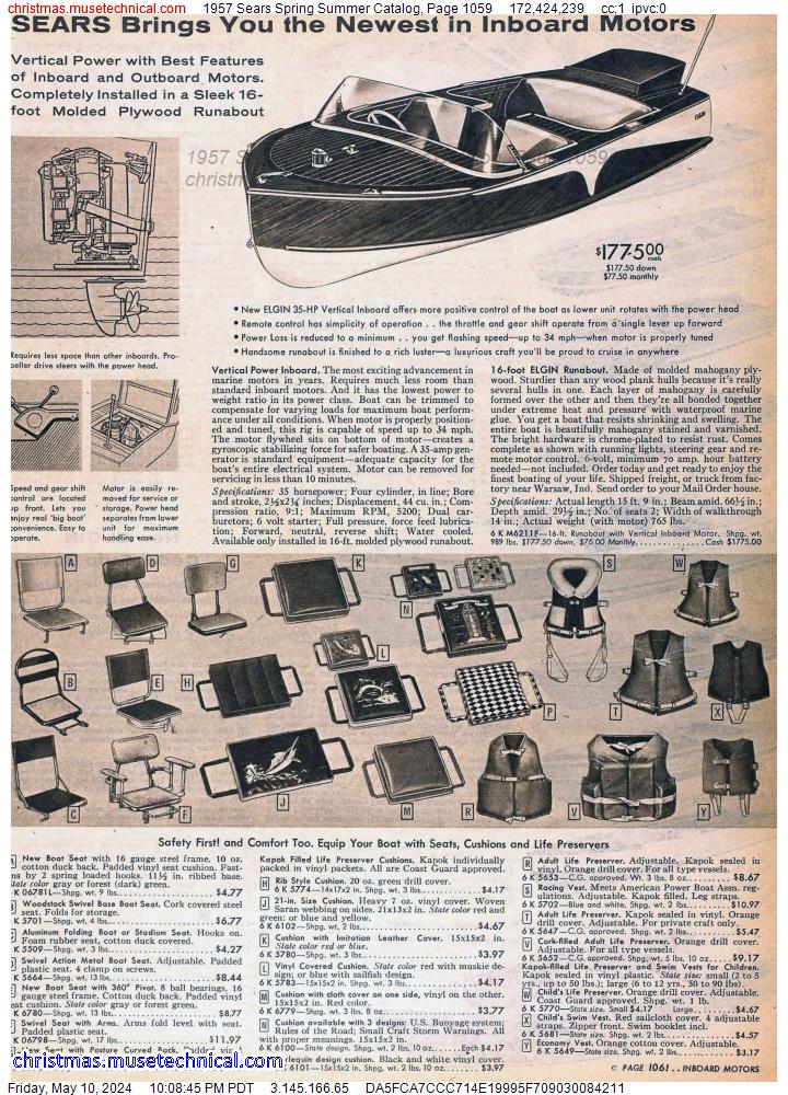 1957 Sears Spring Summer Catalog, Page 1059