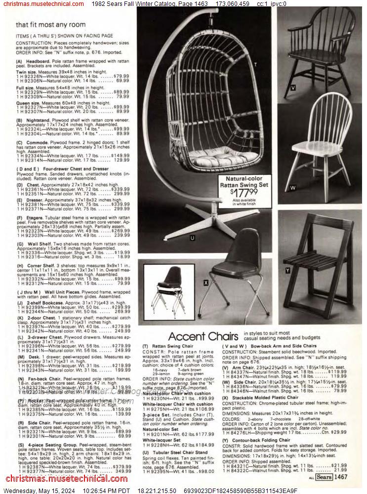 1982 Sears Fall Winter Catalog, Page 1463