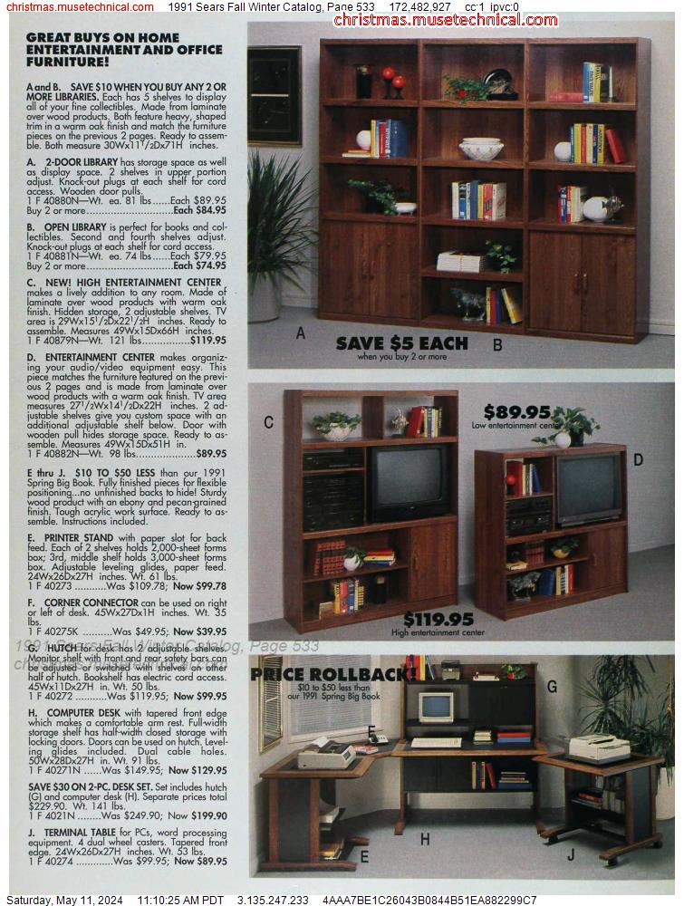 1991 Sears Fall Winter Catalog, Page 533