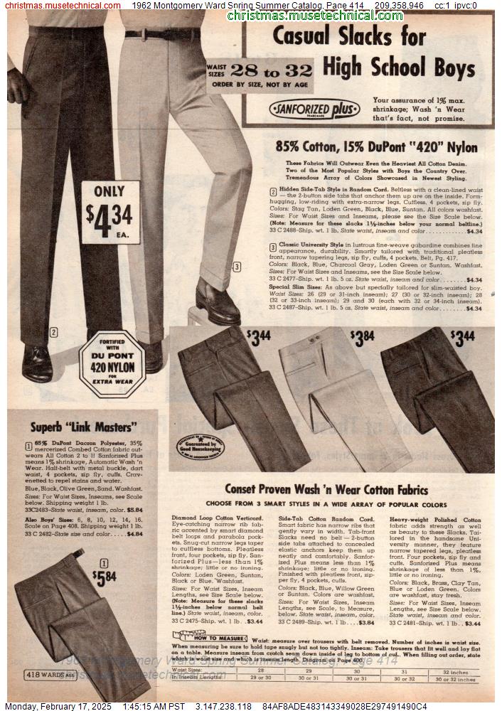 1962 Montgomery Ward Spring Summer Catalog, Page 414