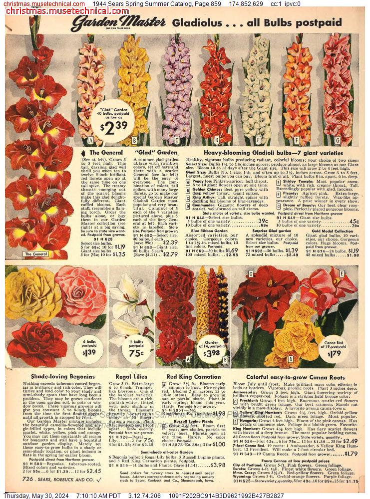 1944 Sears Spring Summer Catalog, Page 859