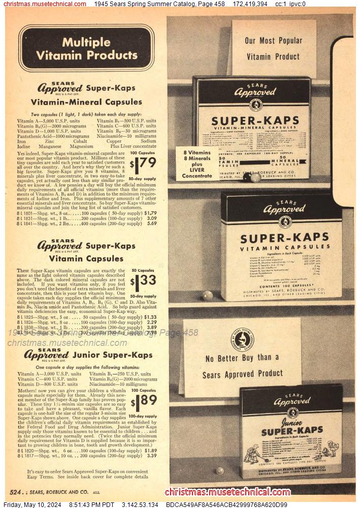 1945 Sears Spring Summer Catalog, Page 458