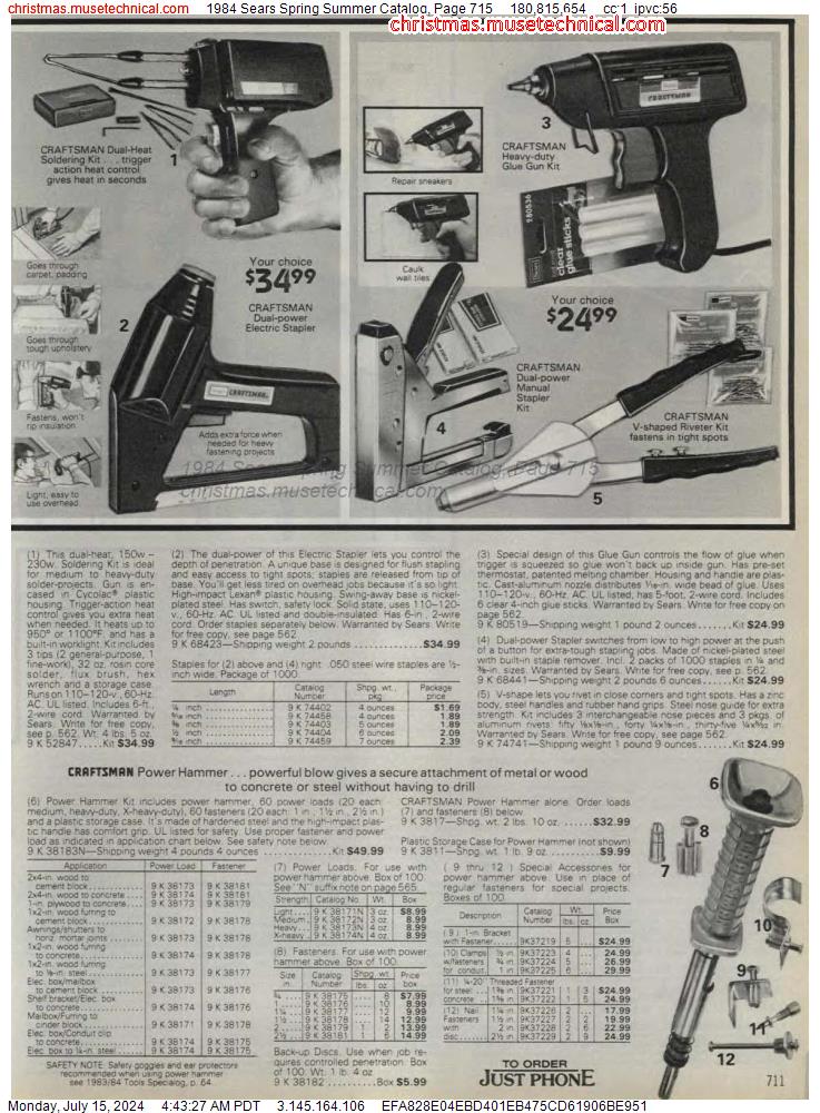 1984 Sears Spring Summer Catalog, Page 715