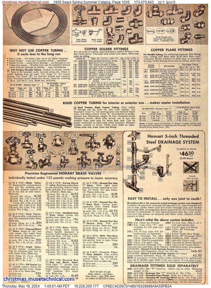 1955 Sears Spring Summer Catalog, Page 1035