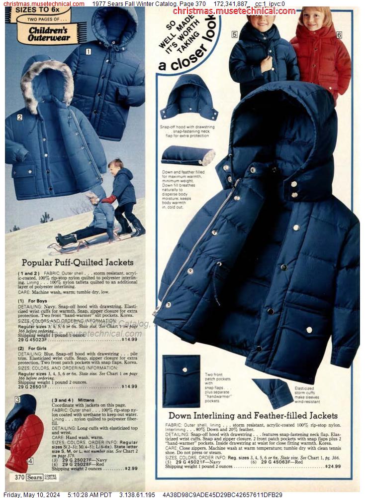 1977 Sears Fall Winter Catalog, Page 370