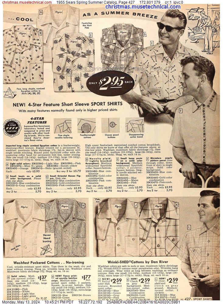 1955 Sears Spring Summer Catalog, Page 427