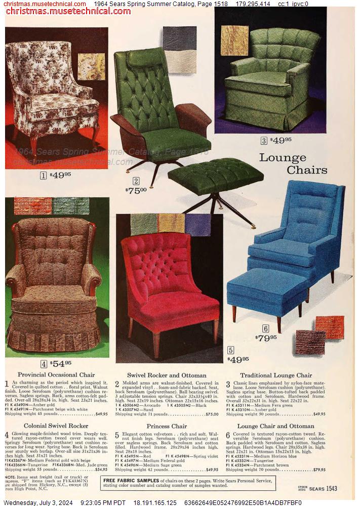 1964 Sears Spring Summer Catalog, Page 1518