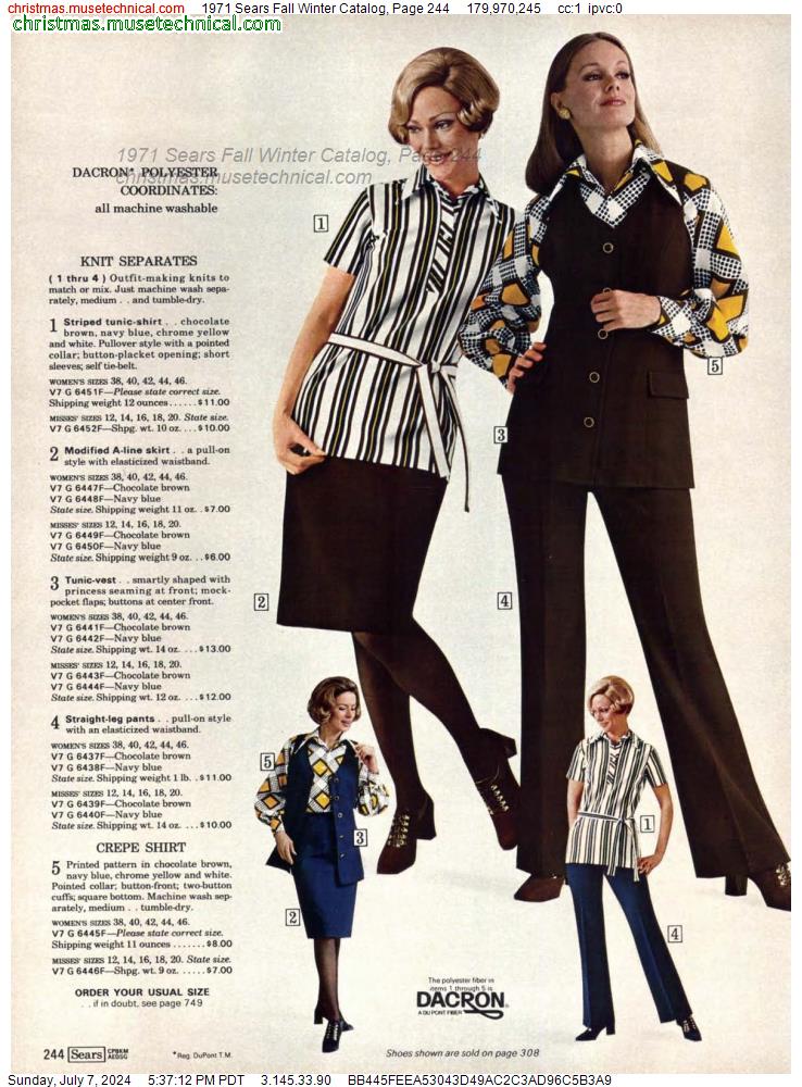 1971 Sears Fall Winter Catalog, Page 244