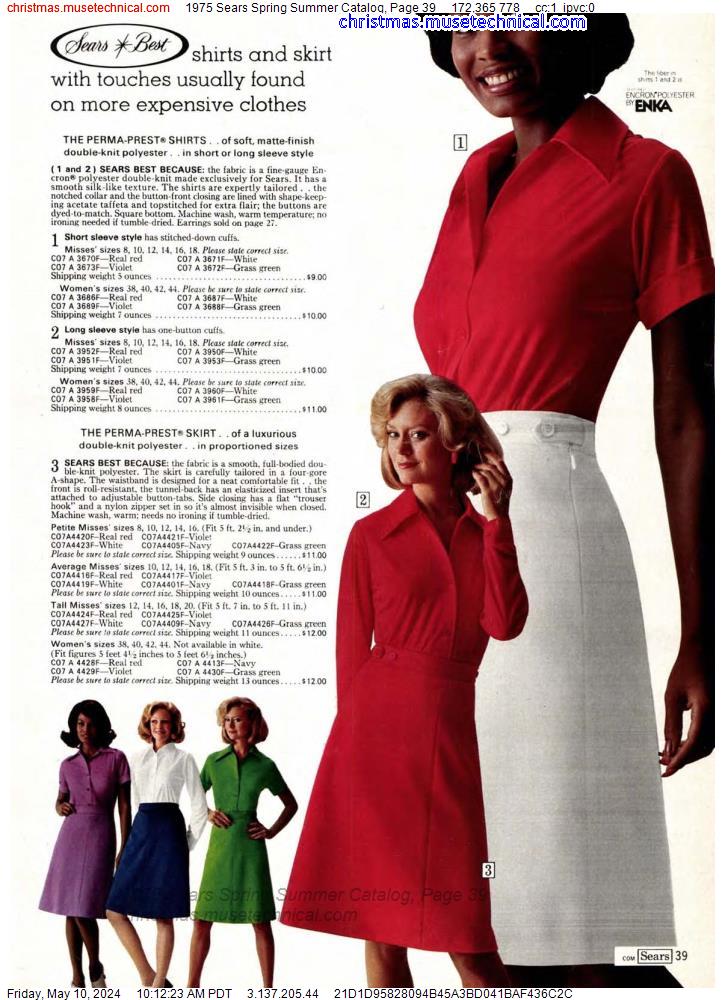 1975 Sears Spring Summer Catalog, Page 39