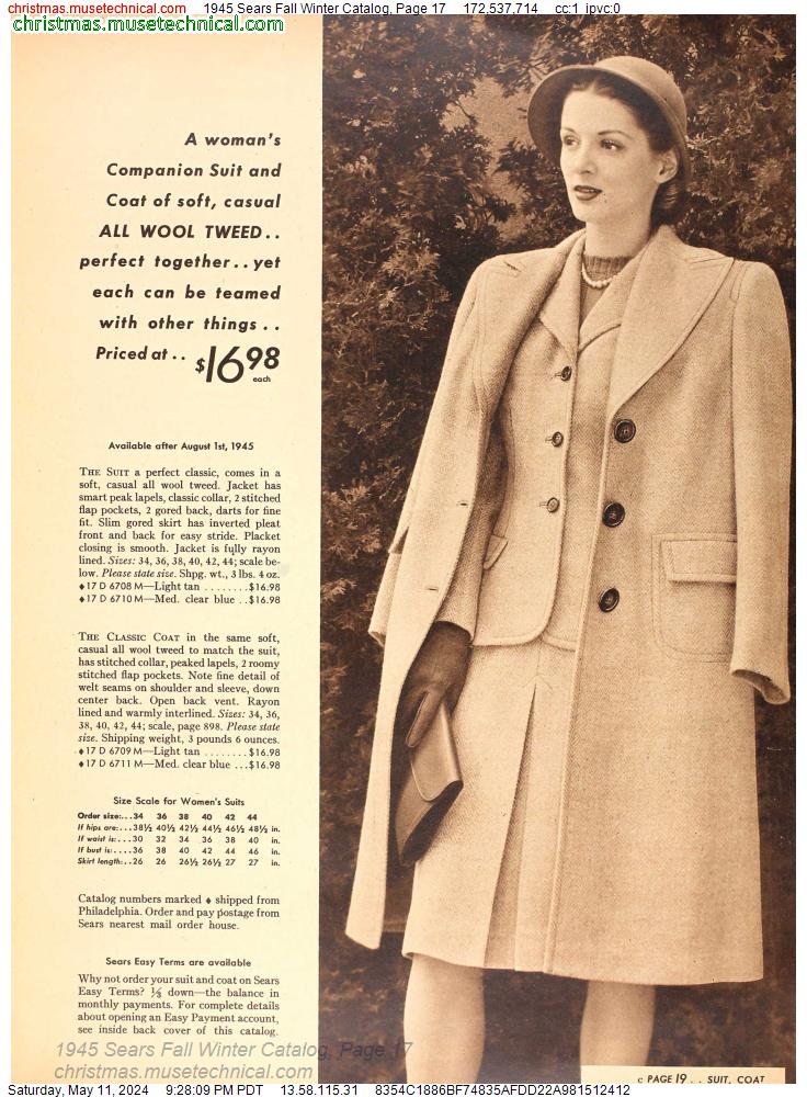 1945 Sears Fall Winter Catalog, Page 17