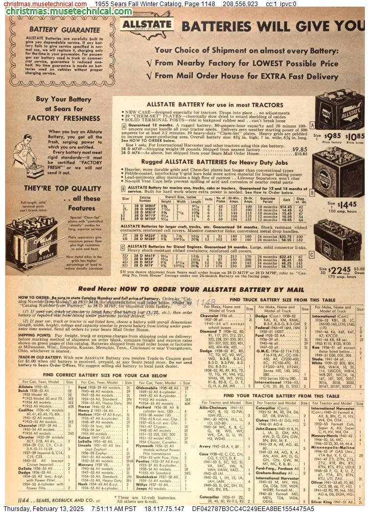 1955 Sears Fall Winter Catalog, Page 1148