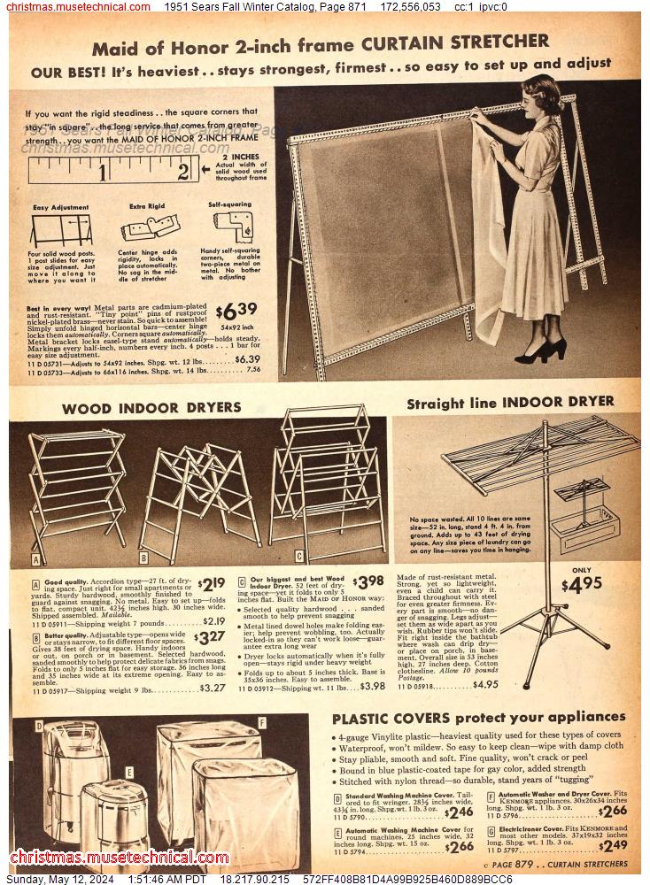 1951 Sears Fall Winter Catalog, Page 871