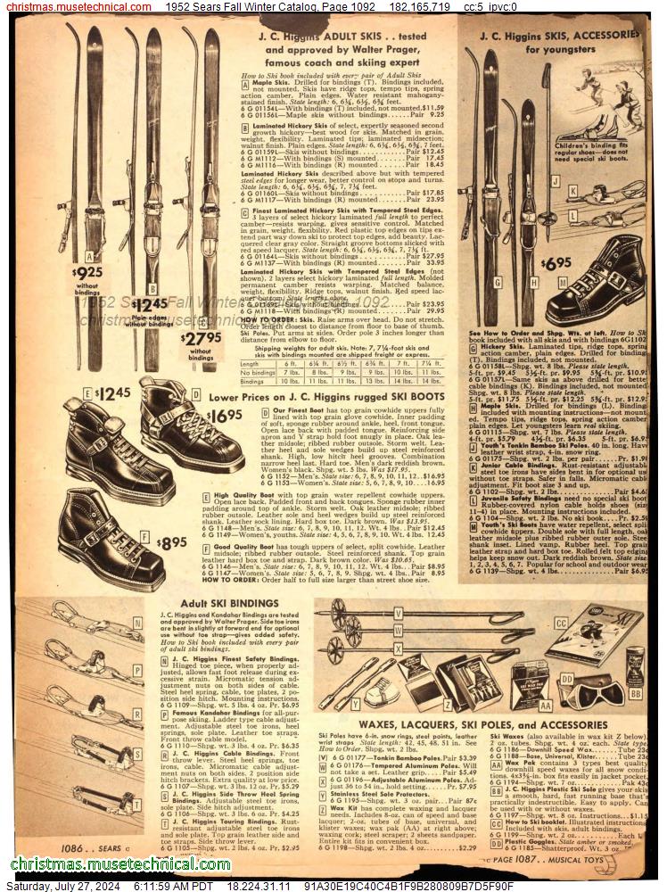 1952 Sears Fall Winter Catalog, Page 1092