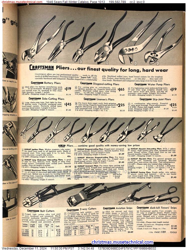 1946 Sears Fall Winter Catalog, Page 1013