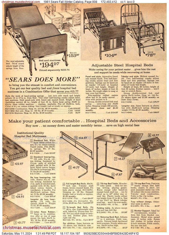1961 Sears Fall Winter Catalog, Page 808