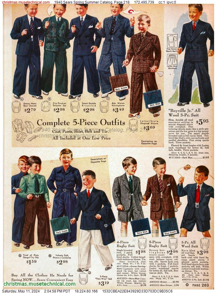 1940 Sears Spring Summer Catalog, Page 218 - Catalogs & Wishbooks