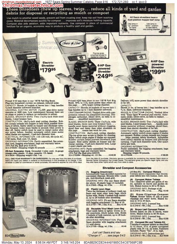 1977 Sears Spring Summer Catalog, Page 816