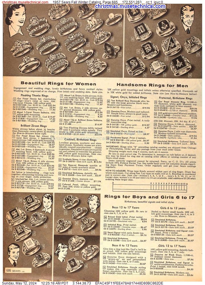 1957 Sears Fall Winter Catalog, Page 685