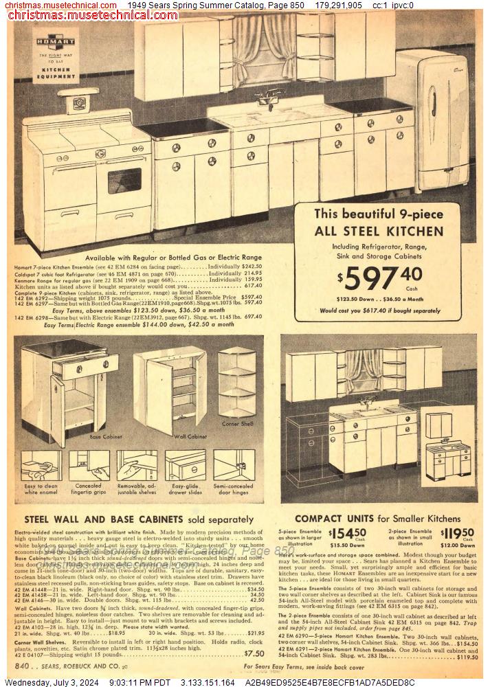 1949 Sears Spring Summer Catalog, Page 850