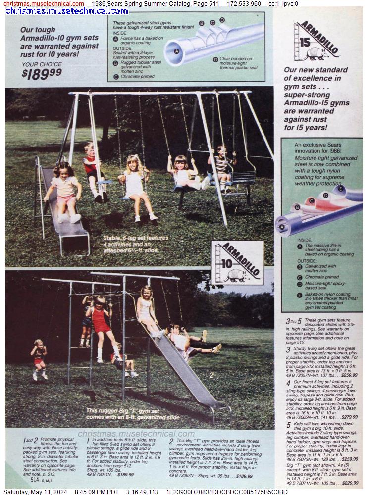 1986 Sears Spring Summer Catalog, Page 511