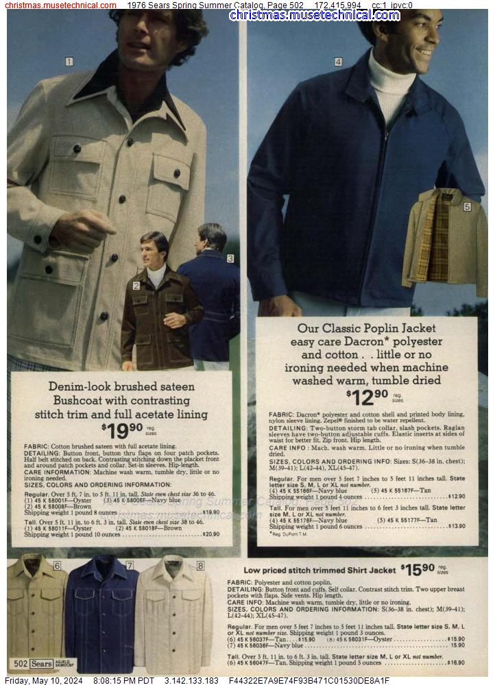 1976 Sears Spring Summer Catalog, Page 502