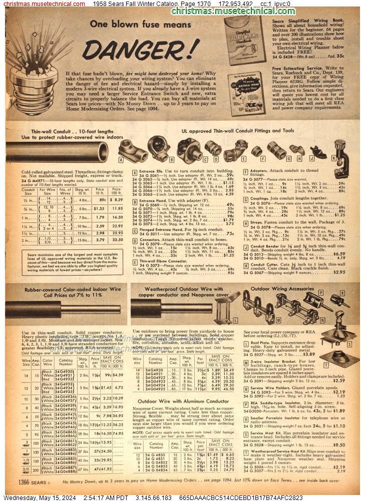 1958 Sears Fall Winter Catalog, Page 1370
