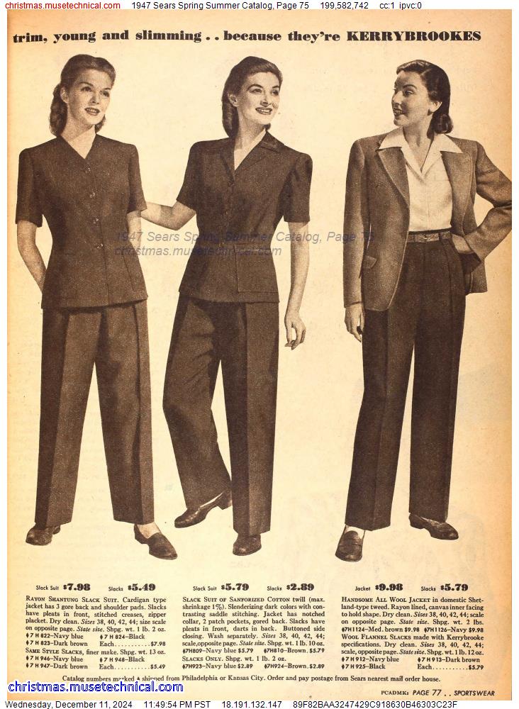 1947 Sears Spring Summer Catalog, Page 75