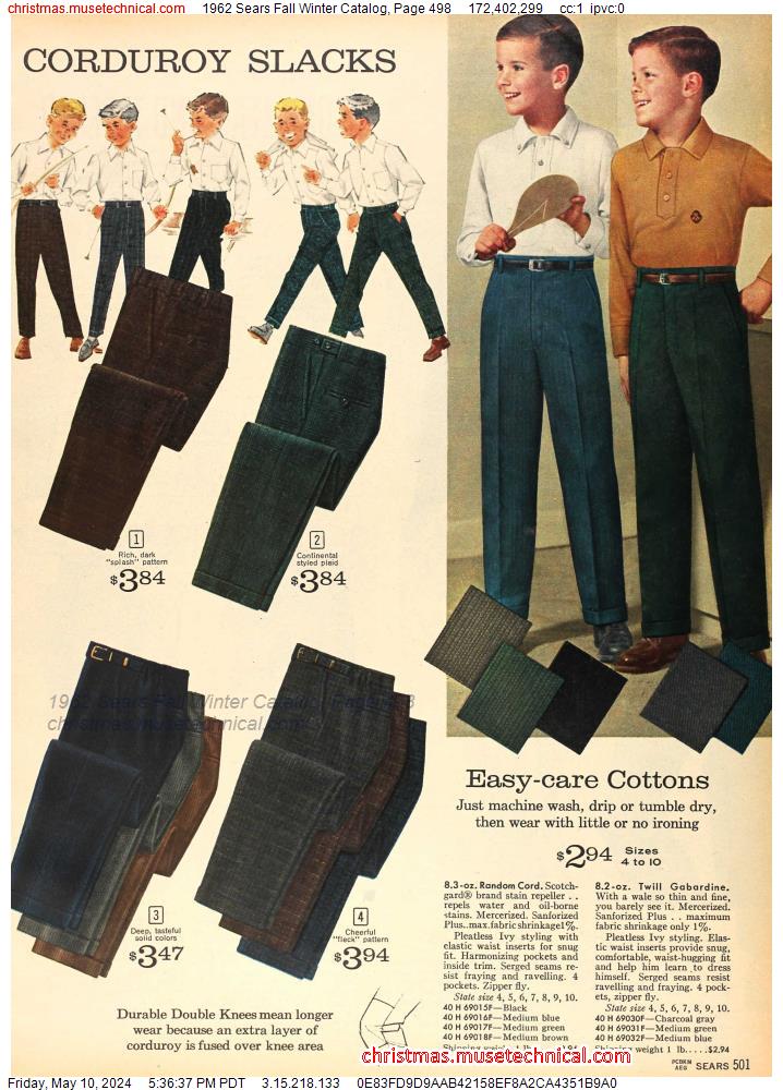1962 Sears Fall Winter Catalog, Page 498
