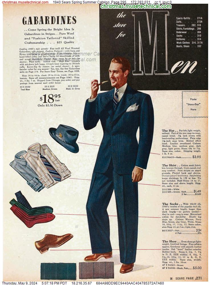 1940 Sears Spring Summer Catalog, Page 295