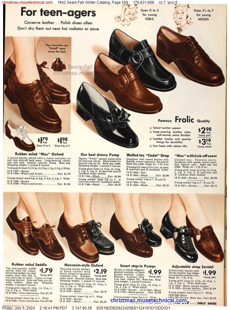 1942 Sears Fall Winter Catalog, Page 259