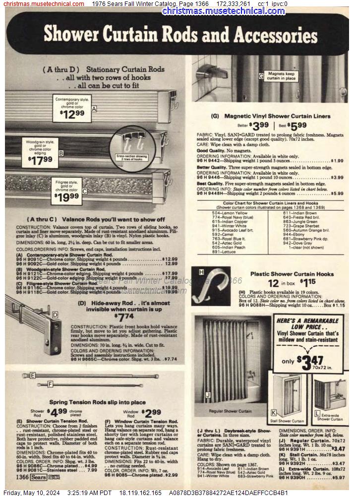1976 Sears Fall Winter Catalog, Page 1366