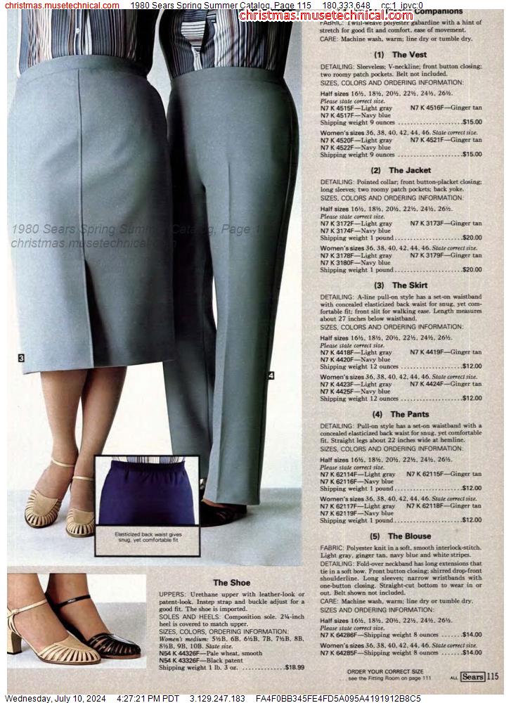 1980 Sears Spring Summer Catalog, Page 115